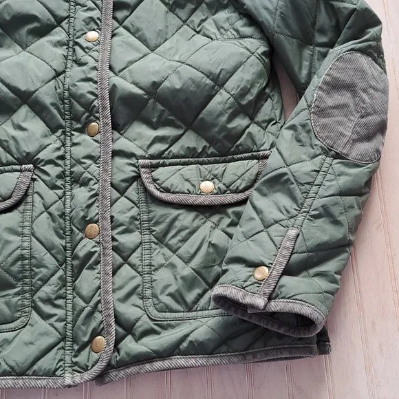 Jack Wills Cordings Quilted Barn Jacket Snap Zipper Elbow Patch Corduroy Collar - Picture 5 of 11